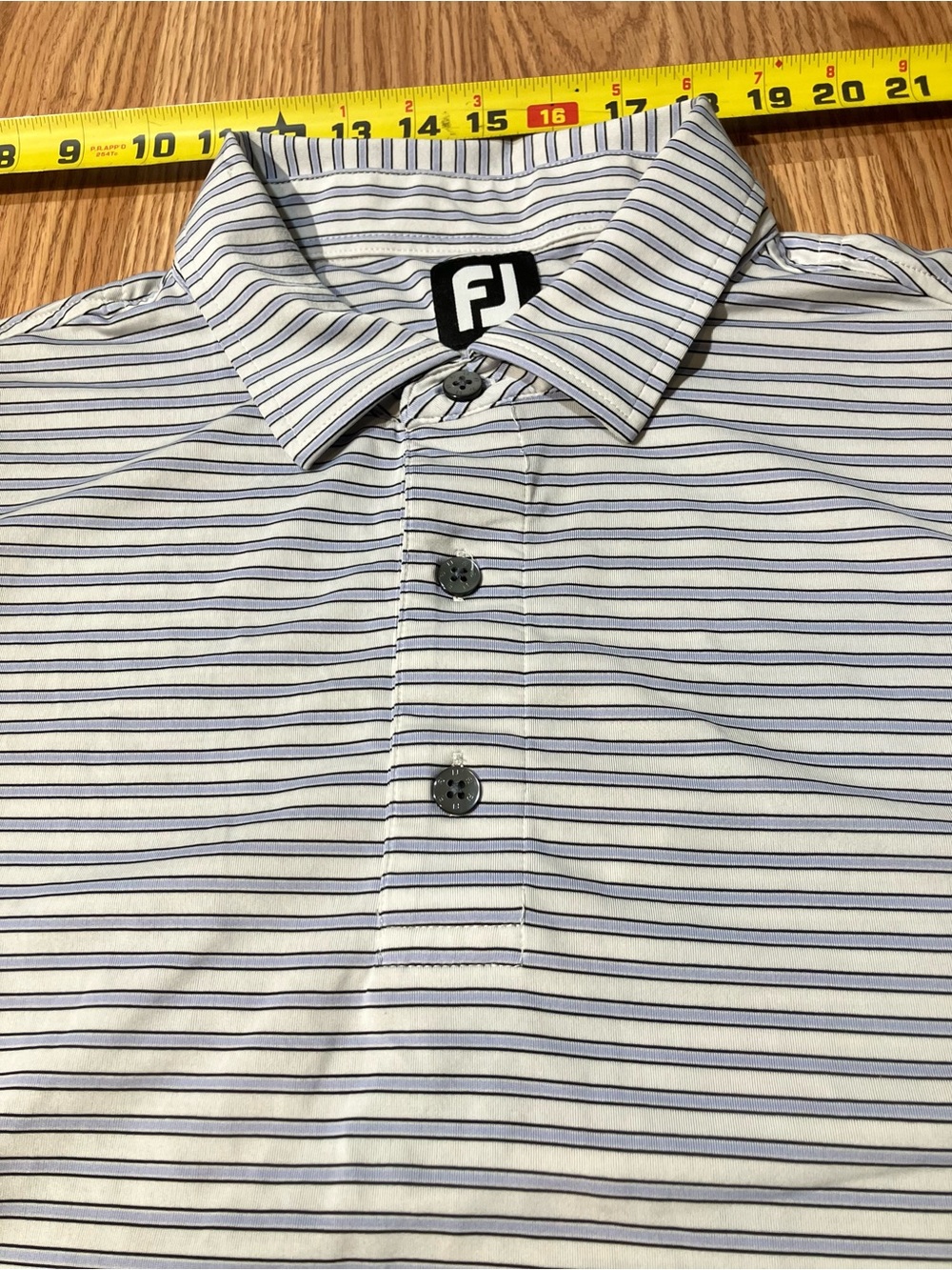 FootJoy Golf Polo Shirt Mens XL NWOT ProDry Light Blue White Black Multi Stripe